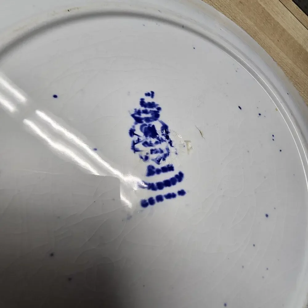 Antique Vintage Royal Bonn Blue Serving Plate‎ Franz Anton Mehlem Bonn Germany